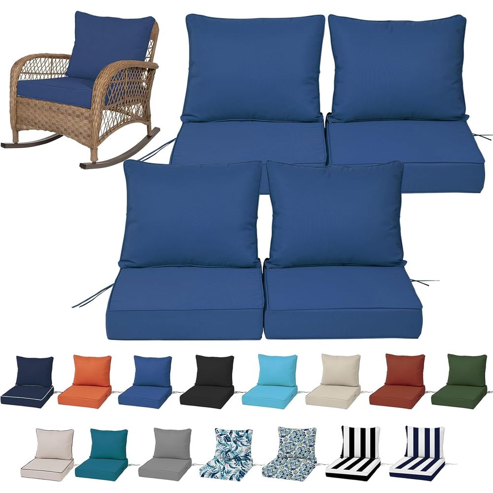 Outdoor Furniture For Patio - 24x24 Outdoor-Tiefsitzkissen-Set (4 Stück), Ersatz-Schaumstoffkissen für