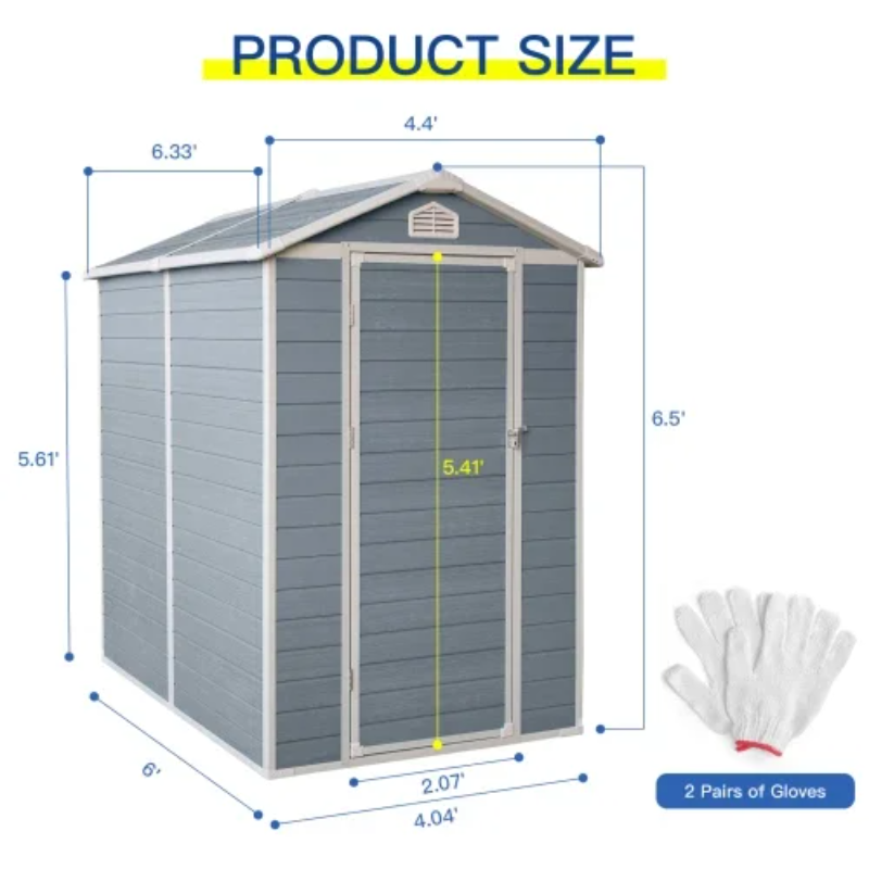 Outdoor Furniture Store - 6x4ft Gartenhaus-Bausatz aus Kunstharz – perfekt