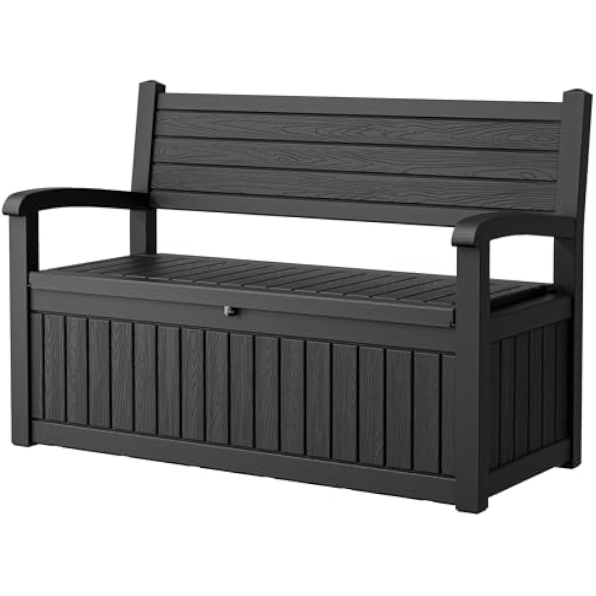 Outdoor Furniture With Storage - 80-Gallonen Outdoor-Aufbewahrungsbank, wasserdichte Terrassenbox aus Kunstharz,