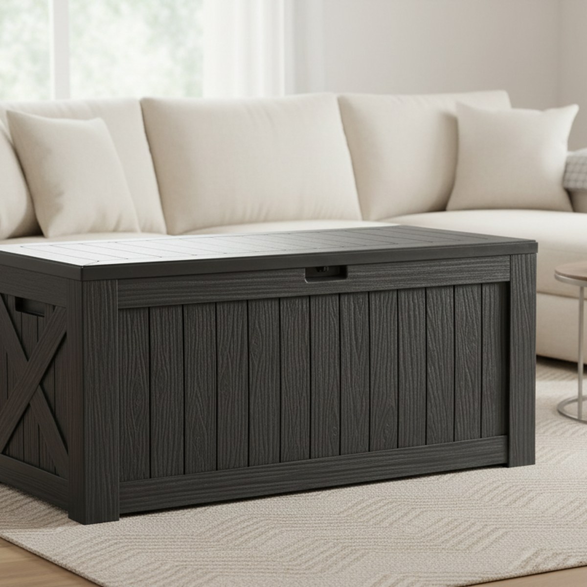 Outdoor Furniture With Storage - Große 120-Gallonen Outdoor-Deckbox, wasserdichte Aufbewahrungstruhe aus