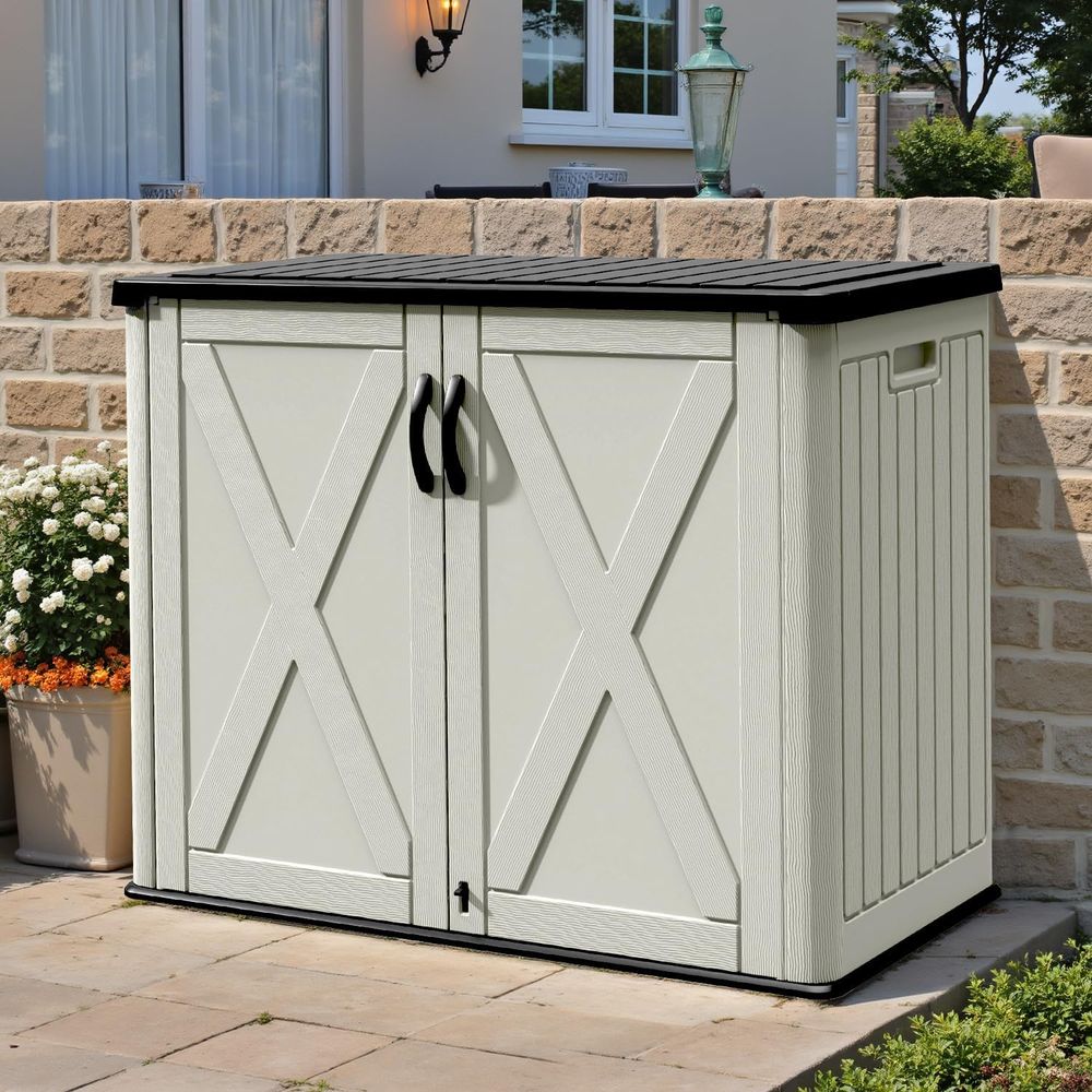 Outdoor Furniture With Storage - 26 Cu.ft Outdoor-Aufbewahrungsschrank mit abschließbarer Tür,