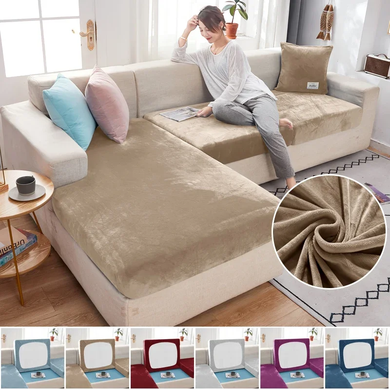 Outdoor Furniture Bali Style - Elastische Samt Sofa Sitzkissenbezüge für Wohnzimmer