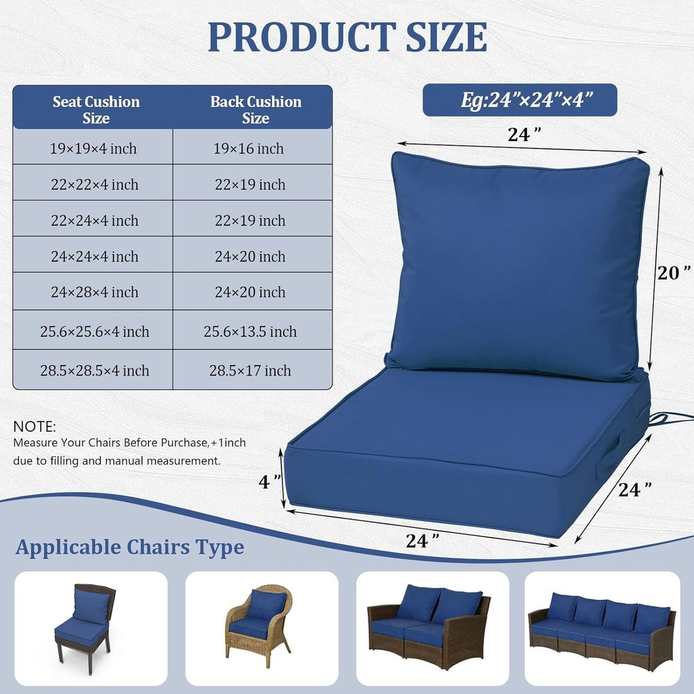 24x24 Outdoor-Tiefsitzkissen-S – Outdoor Furniture For Patio Bewertung und Preis