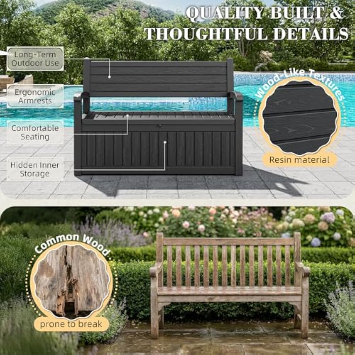 80-Gallonen Outdoor-Aufbewahru – Outdoor Furniture With Storage Bewertung und Preis