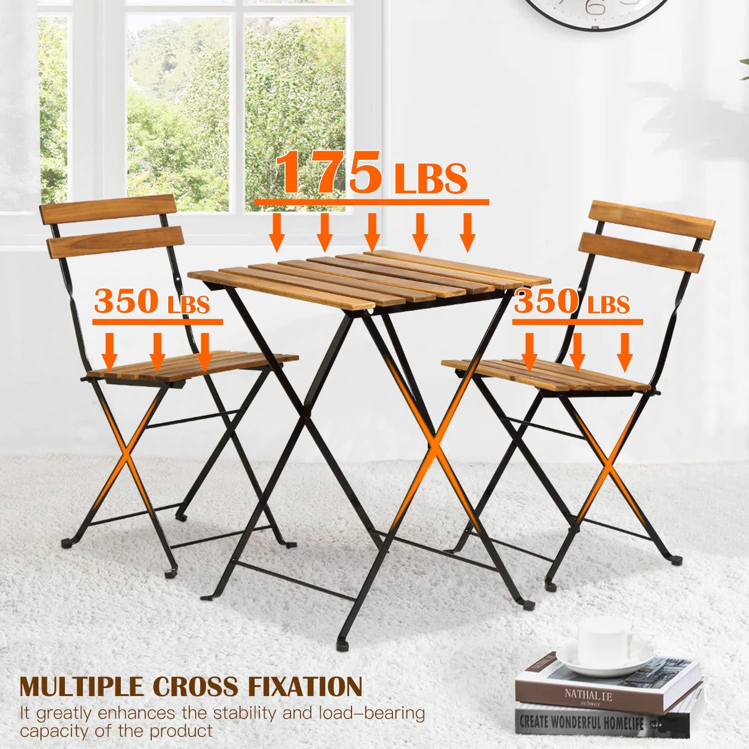 3-teiliges klappbares Bistro-S – Outdoor Furniture For Patio Bewertung und Preis