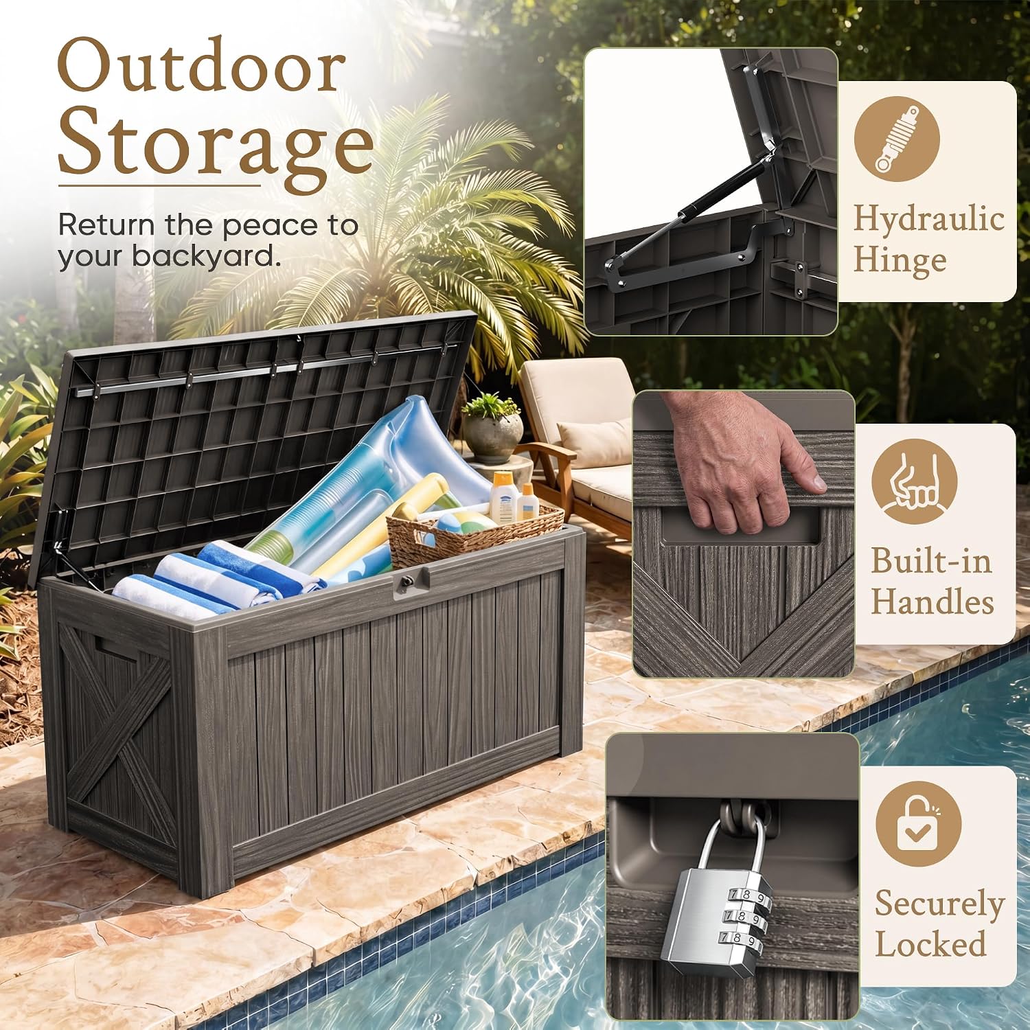 120 Gallonen Große Terrassenbo – Outdoor Furniture With Storage Bewertung und Preis