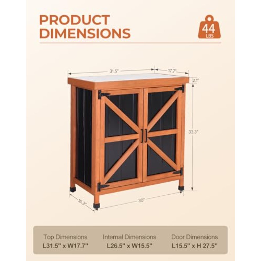 Gartenschrank aus Holz, 31,5